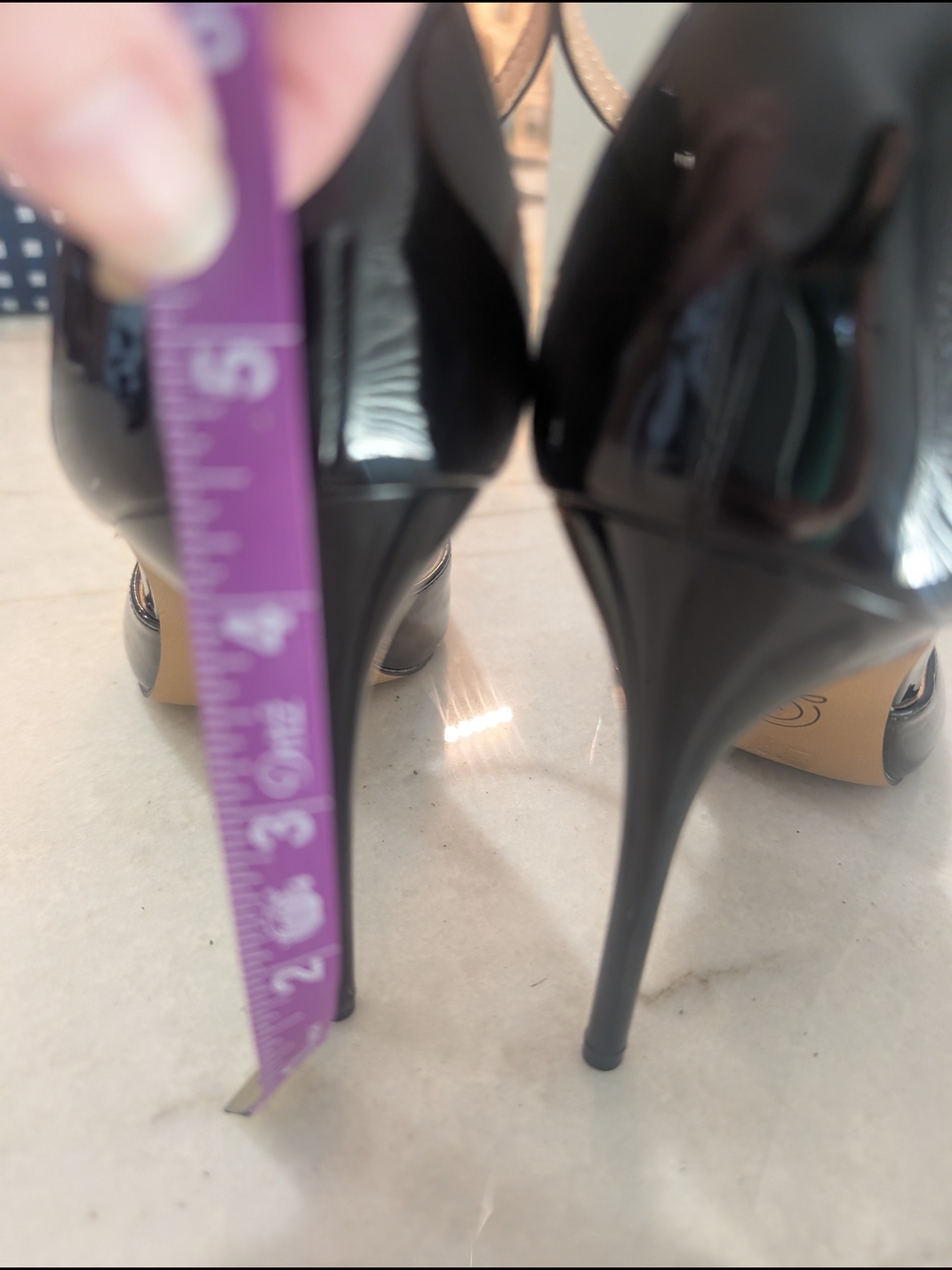 Chinese Laundry Black Patent Pointed-Toe Ankle-Strap Stiletto Heels Size 8.5 New - Picture 6 of 7